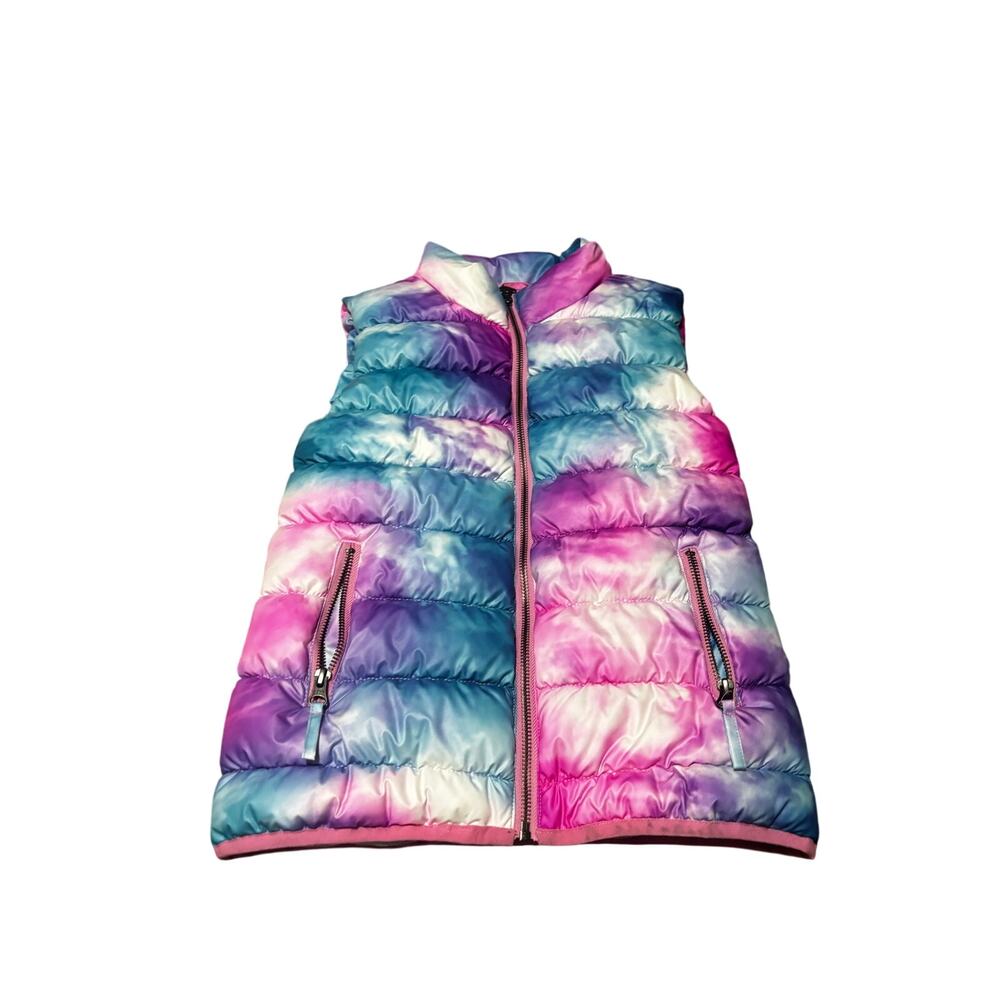 Appaman 10 tie die puffer quilted vest pink purple teal worn once like new
